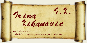 Irina Kikanović vizit kartica